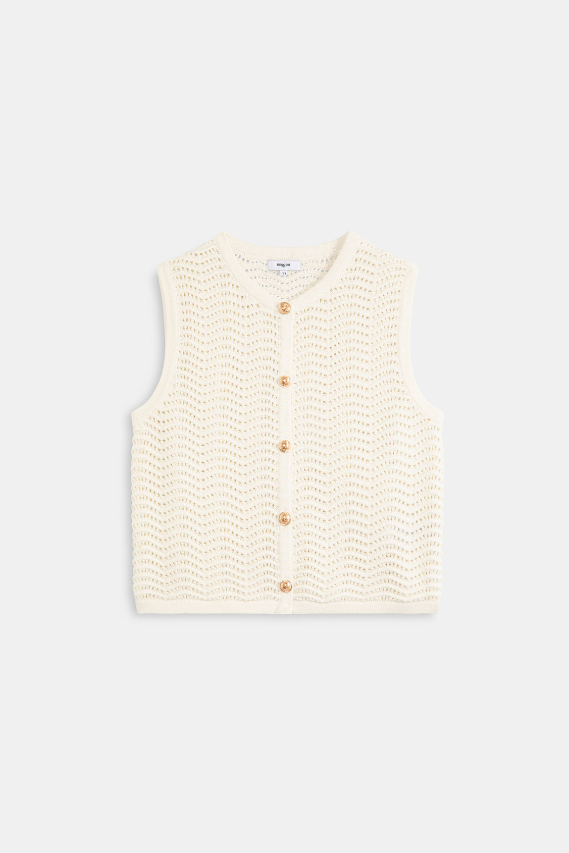 GEMI CROCHET BUTTON FRONT VEST
