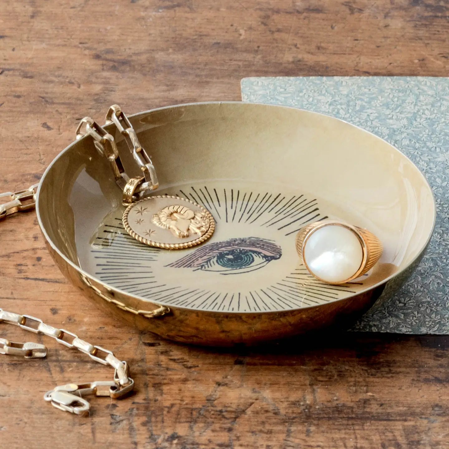 EYE ENAMEL ROUND TRAY