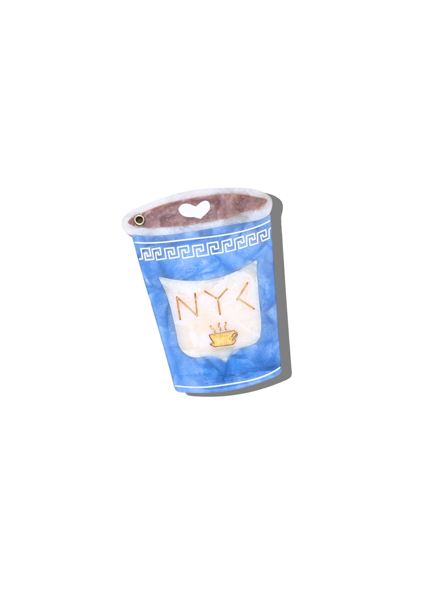 Hand-painted NYC Coffee Cup Compact Mirror