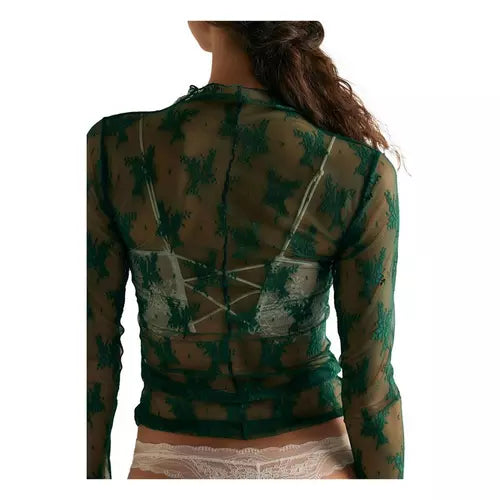 PINE FROST LADY LUXE LACE MOCK NECK