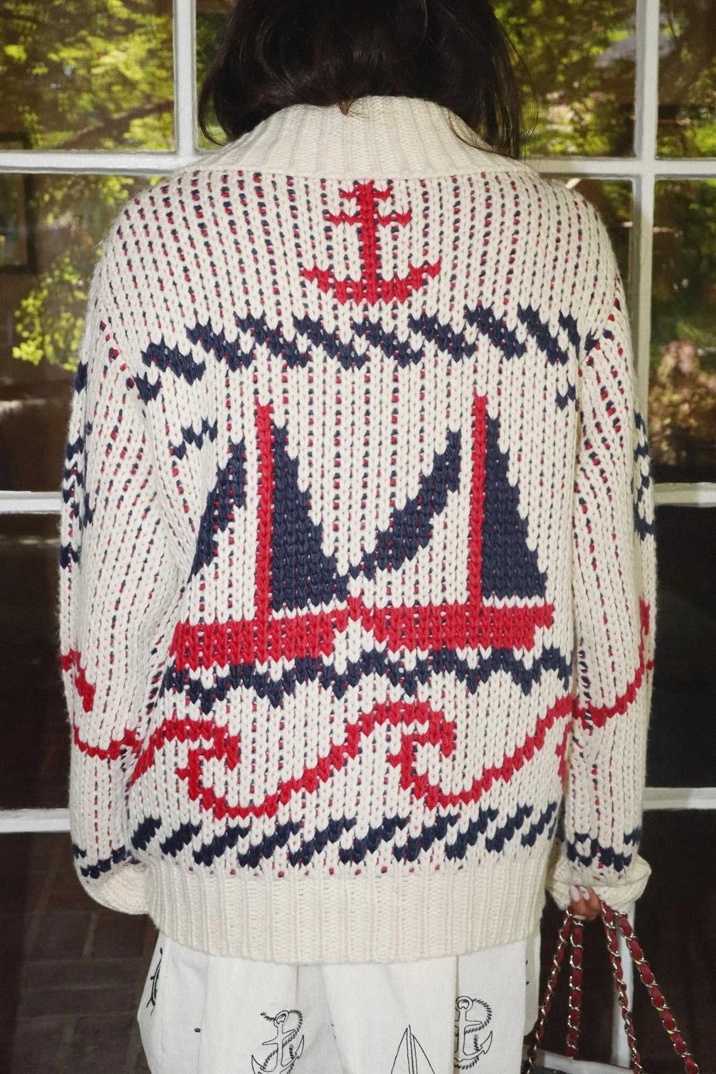 LET'S SAIL AWAY CHUNKY ZIPPER CARDI