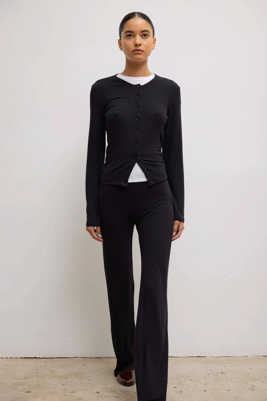 BLACK LAUREN CLASSIC CARDIGAN