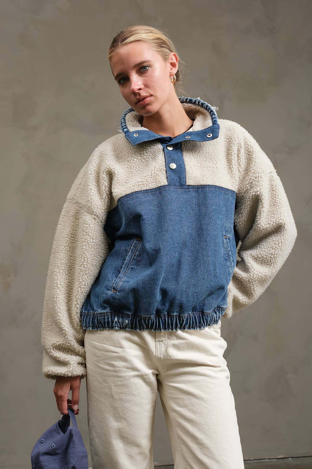 TEDDY DENIM PULLOVER JACKET