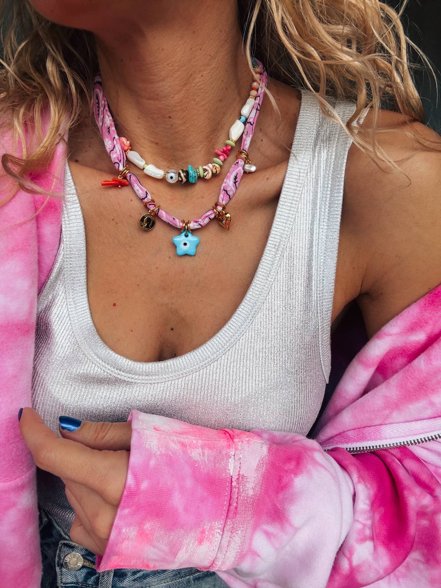 BOHEMIAN BANDANA SCARF CHARM NECKLACE