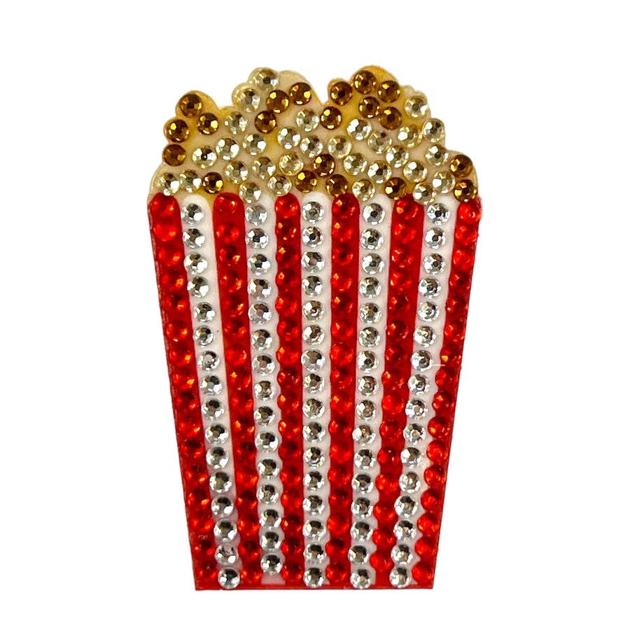 Popcorn Bucket 2" Rhinestone Sticker