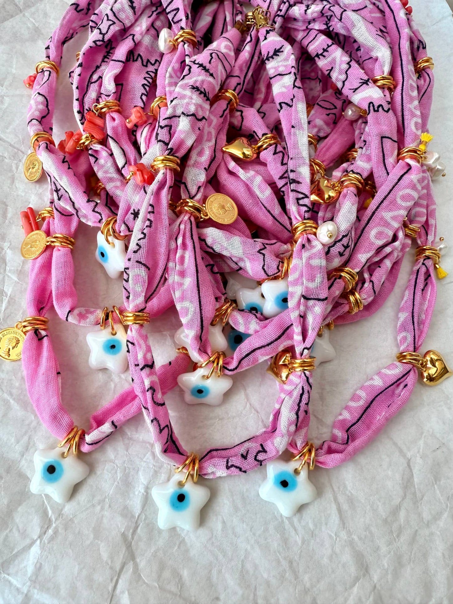 BOHEMIAN BANDANA SCARF CHARM NECKLACE
