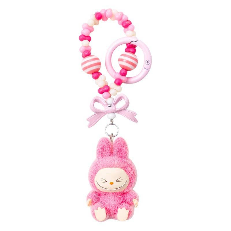 MINI LABUBU BEADED KEYCHAIN BAG CHARM