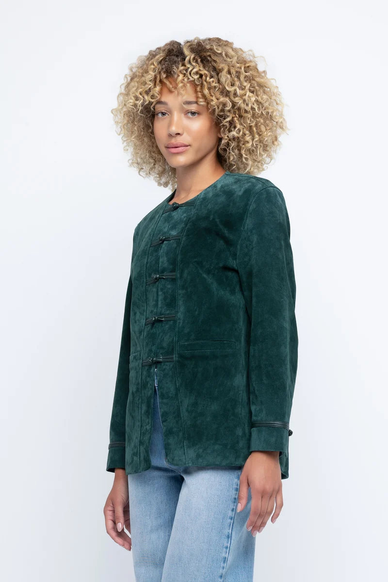 SUEDE FROG CLOSURE JACKET