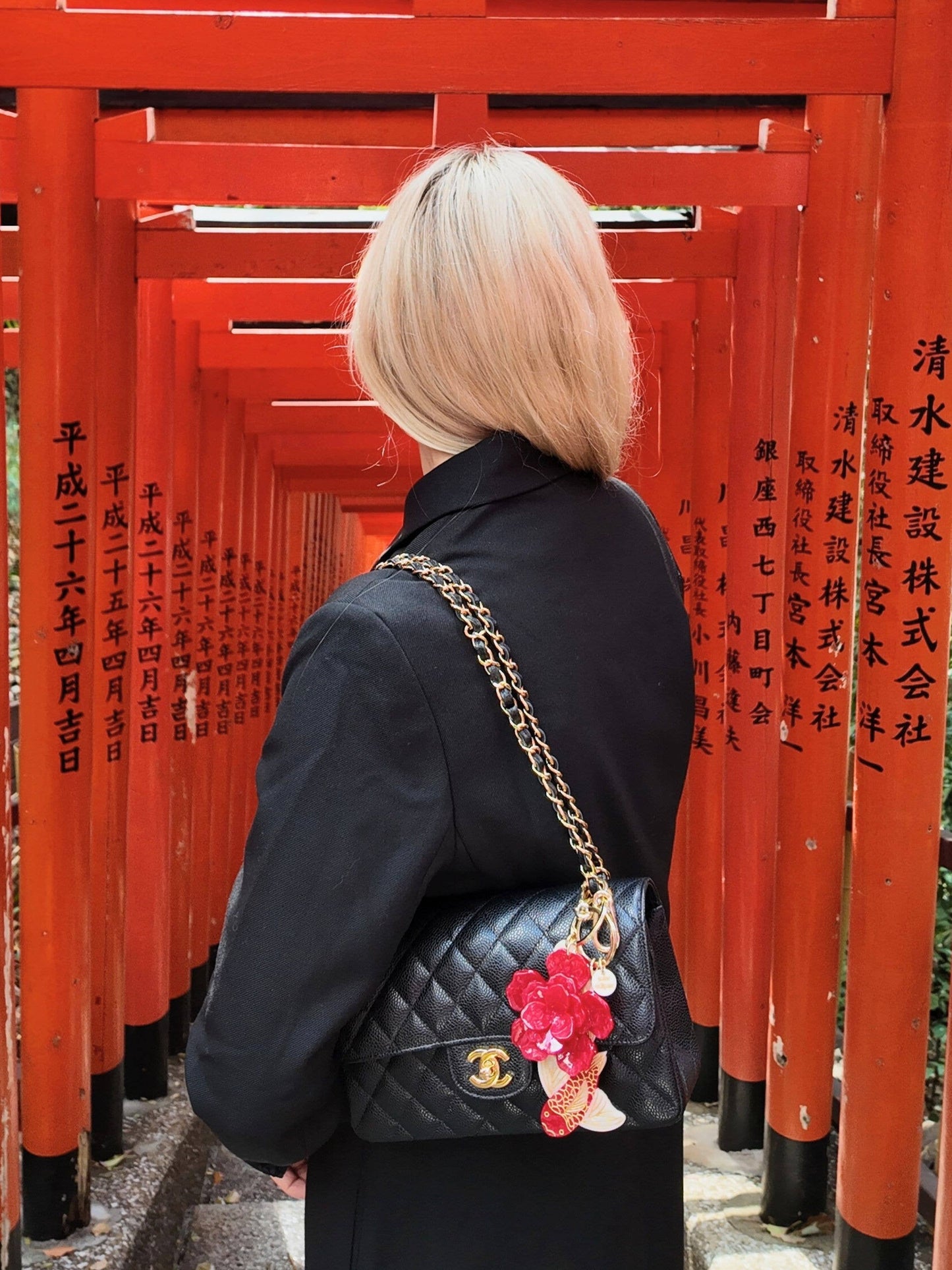 Hand-painted Koi Fish Bag Charm + Keychain