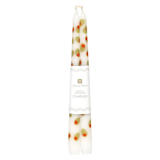 OLIVE TAPER STATEMENT CANDLE SET OF 2
