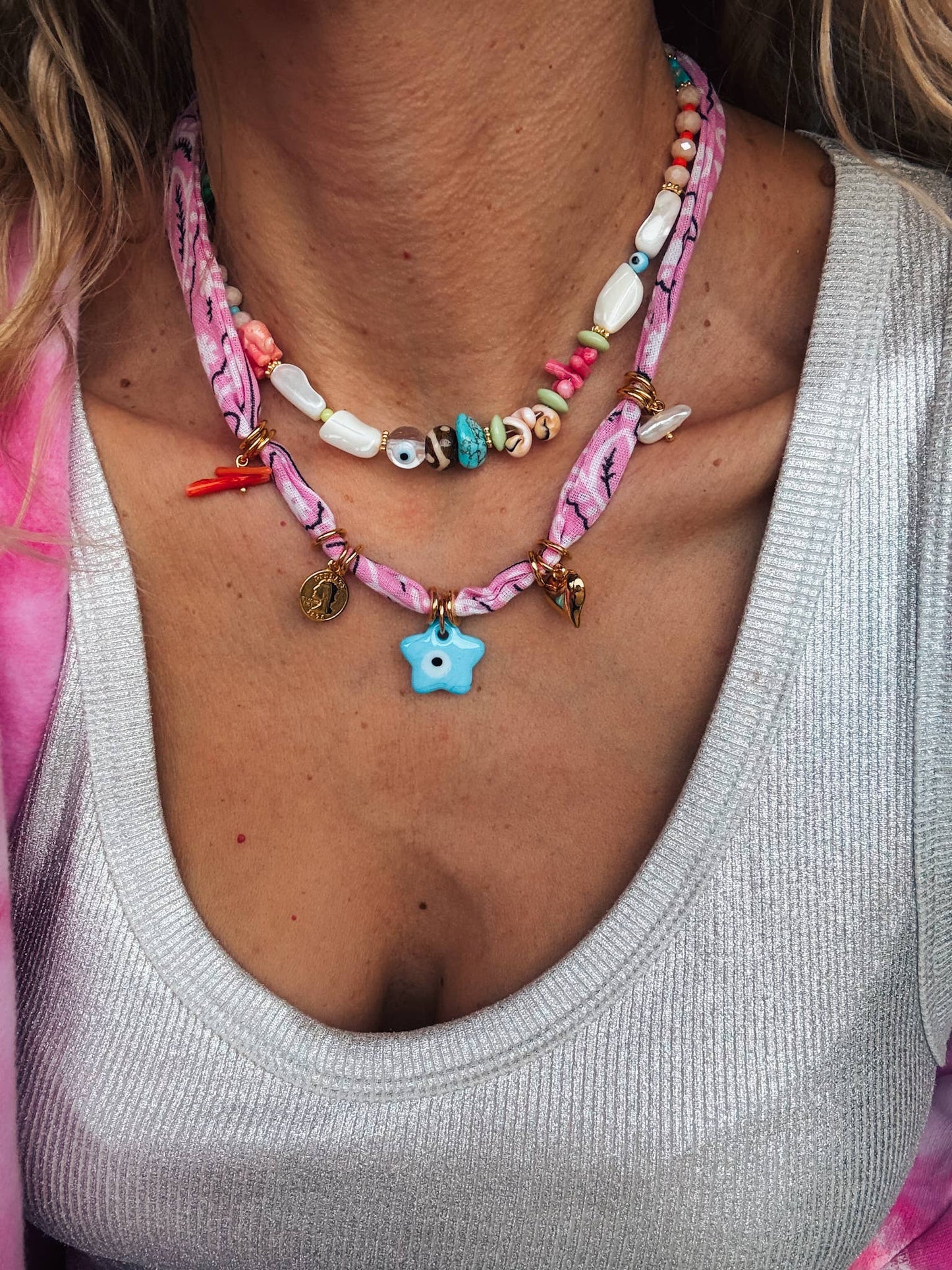 BOHEMIAN BANDANA SCARF CHARM NECKLACE