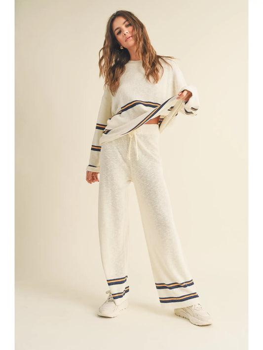 MULTI COLOR STRIPED KNIT PANTS
