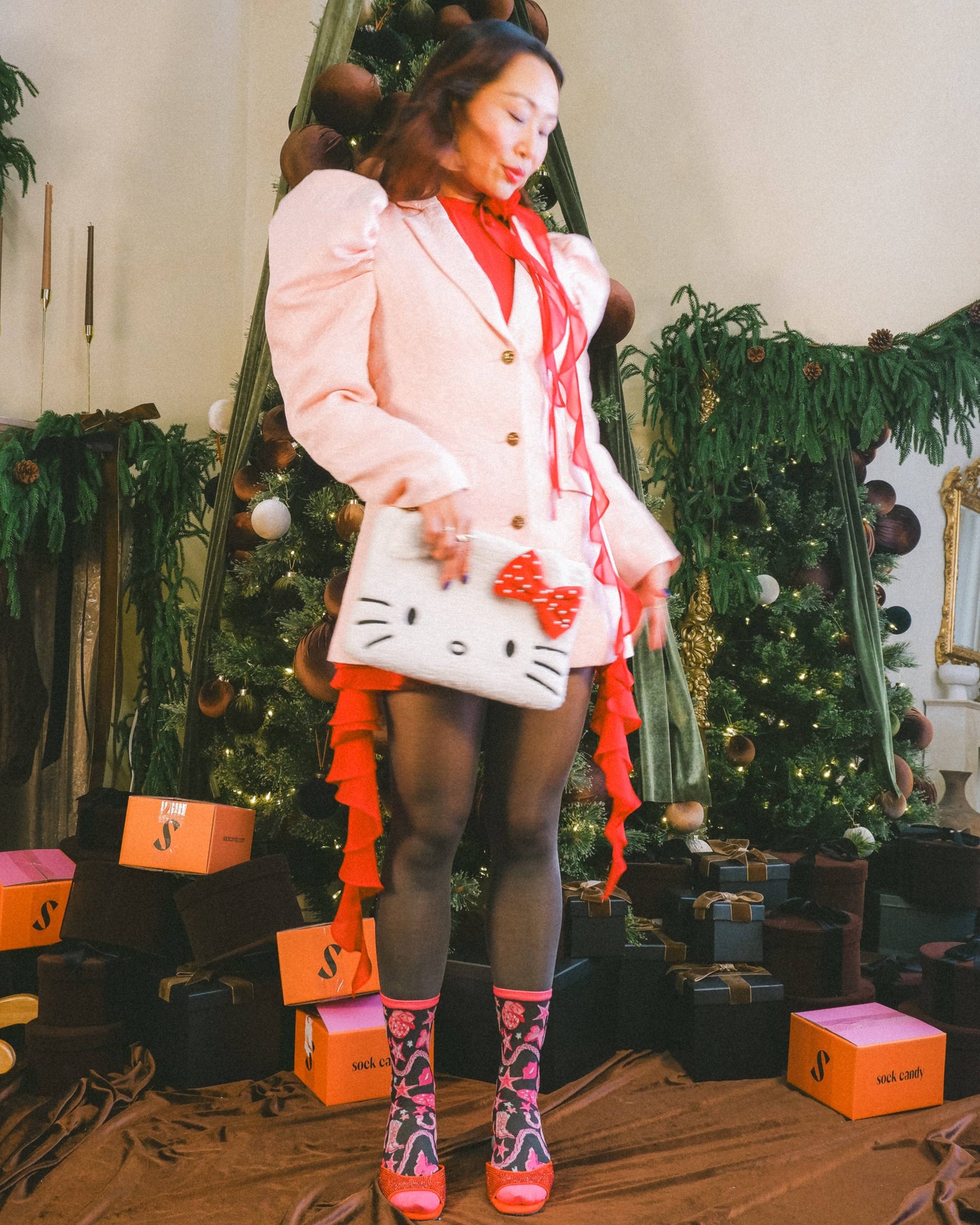 Disco Barbie Black Sheer Crew Sock