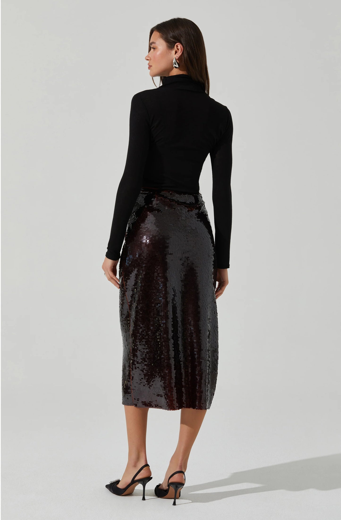 DOVA SEQUIN MIDI SKIRT