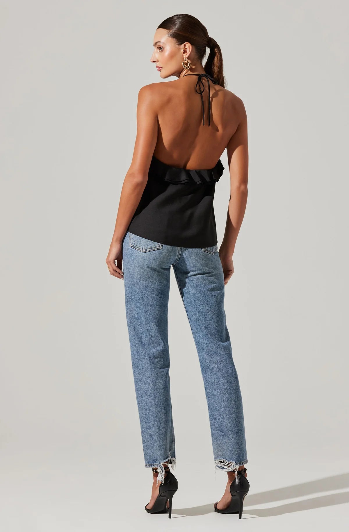 ALIX ROSETTE HALTER TOP