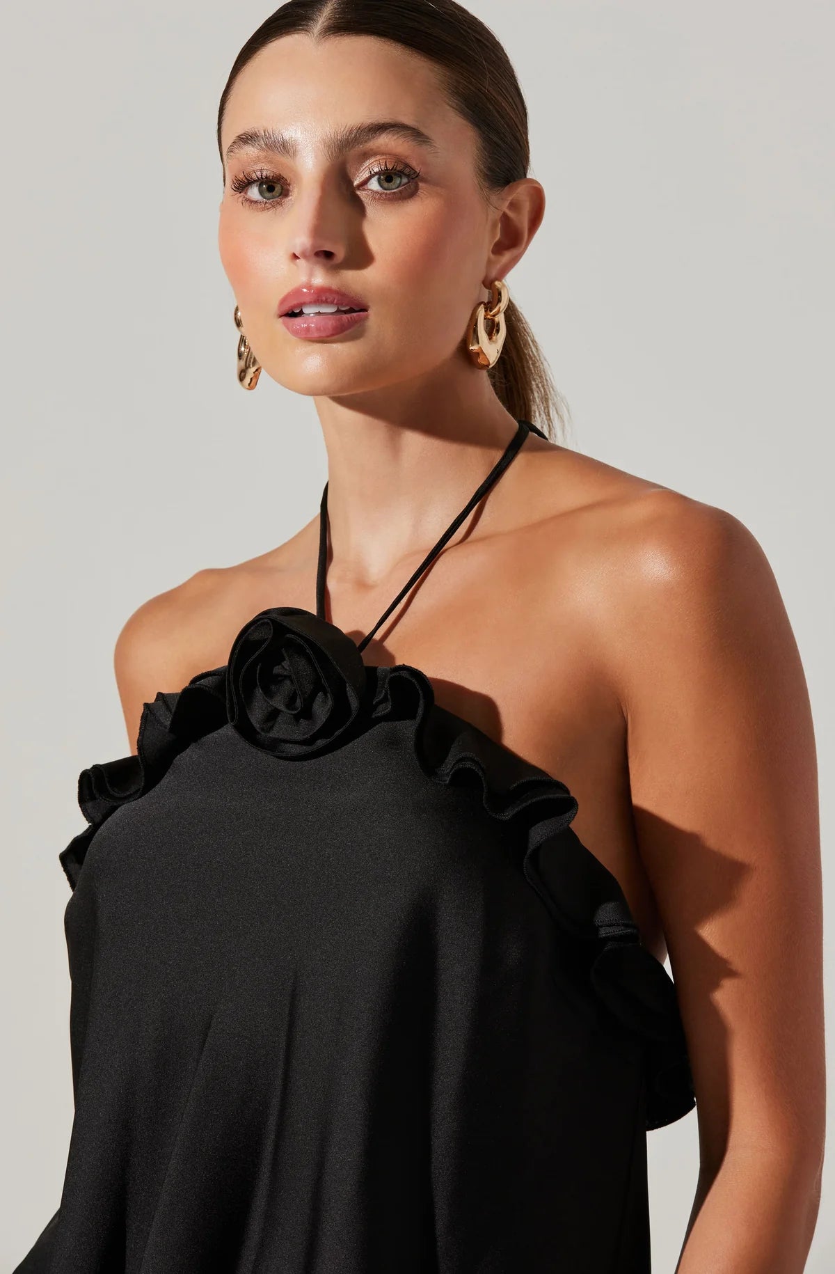 ALIX ROSETTE HALTER TOP
