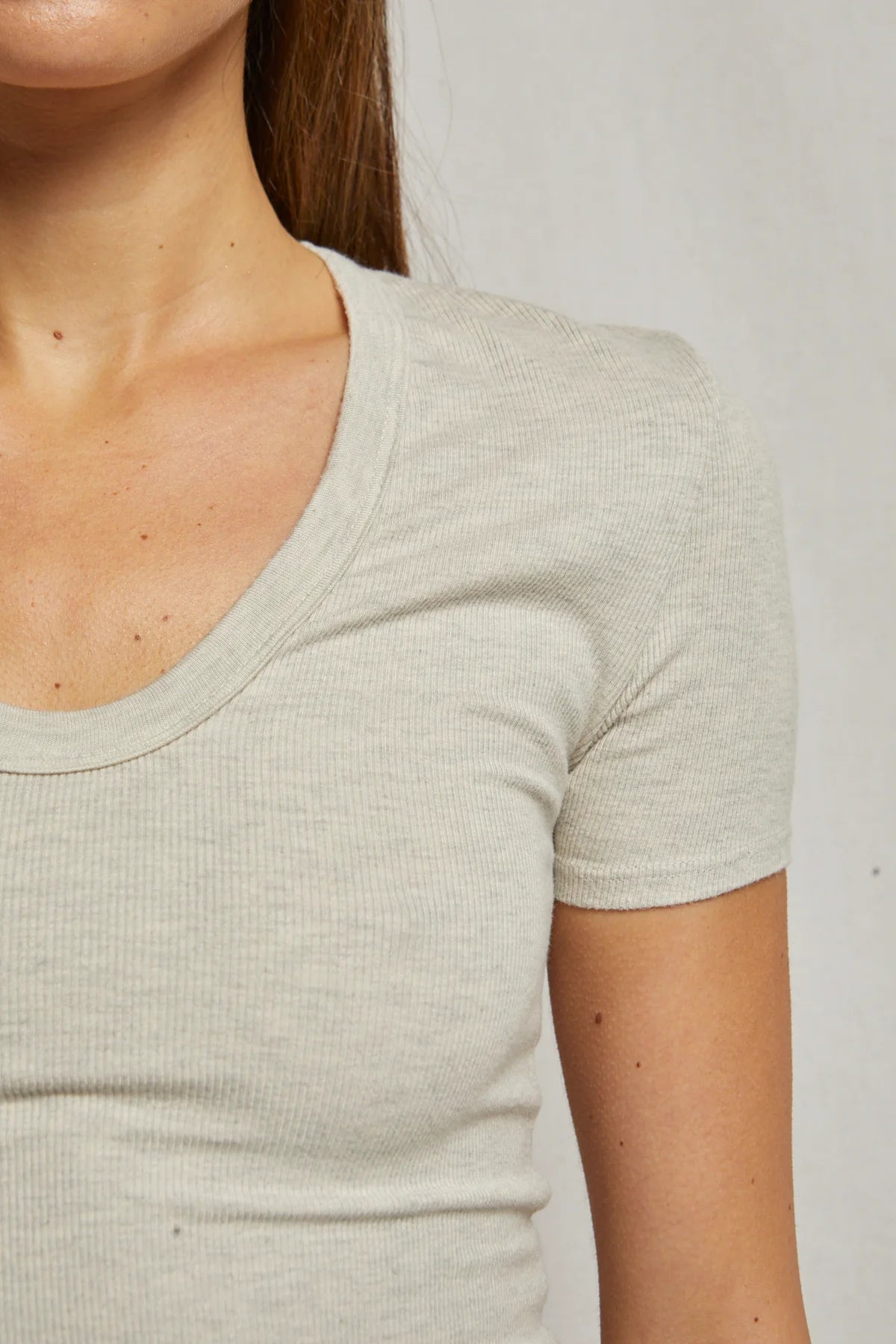 AVRIL U NECK RIB TEE
