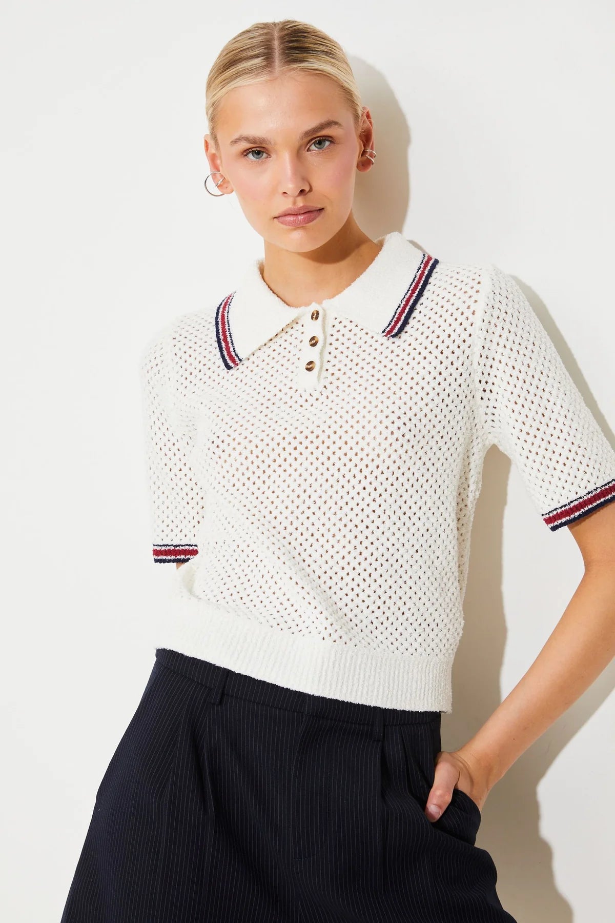 PERIGUE CROCHET VARISTY POLO