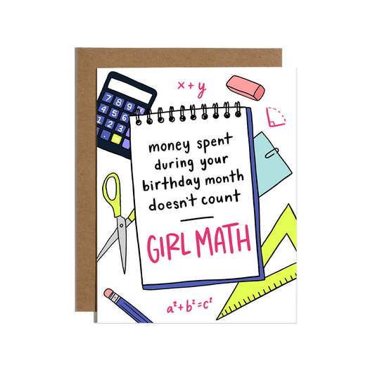 GIRL MATH BIRTHDAY CARD