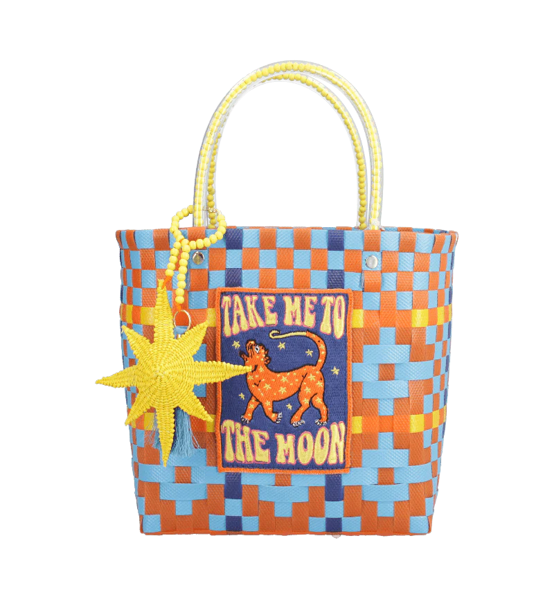 JAGUAR TAKE ME TO THE MOON HANDMADE TOTE