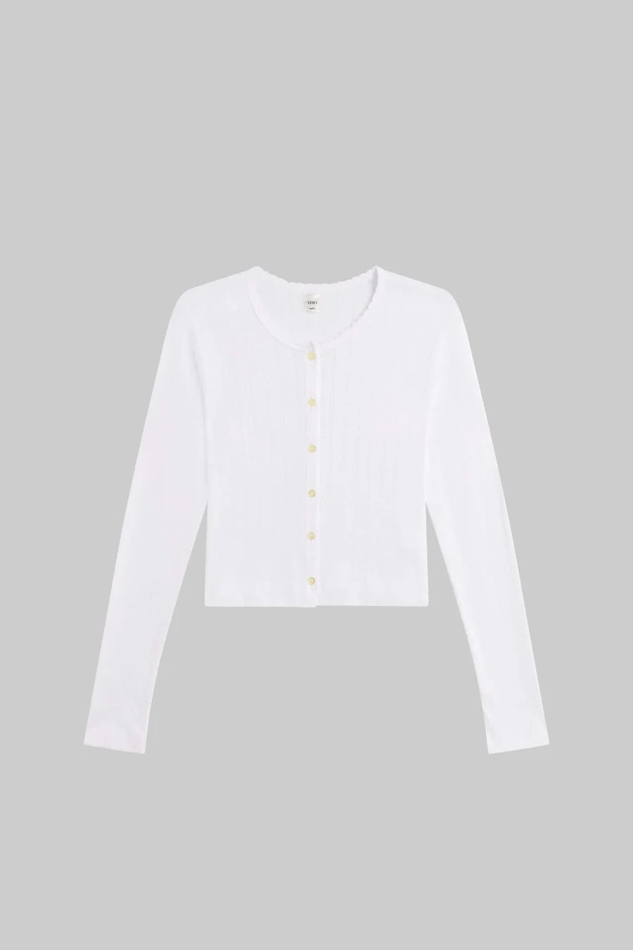 POINTELLE CROP CARDIGAN