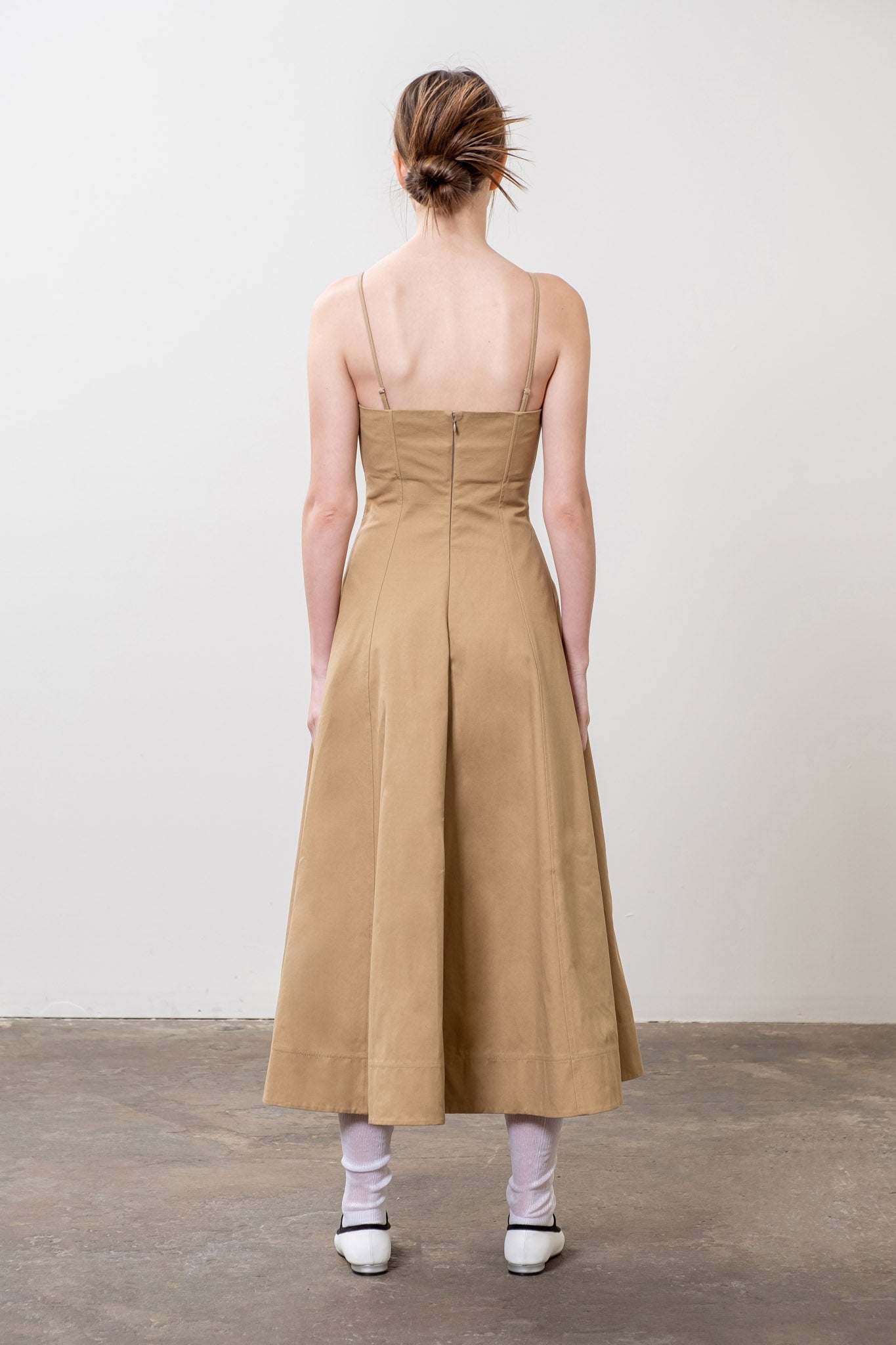 LAYERED BONED A LINE MIDI DRESS