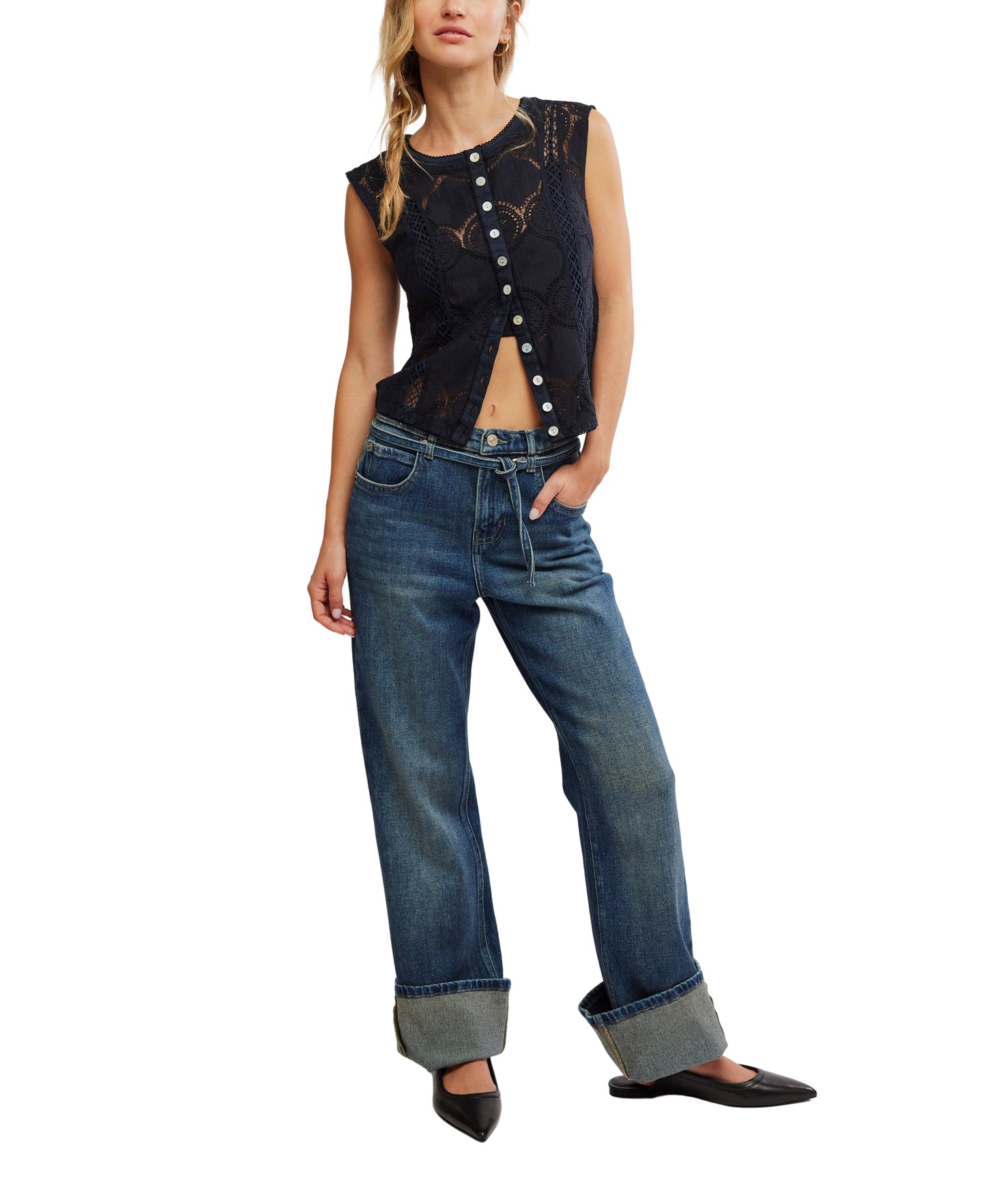 JAE EYELET KNIT TOP