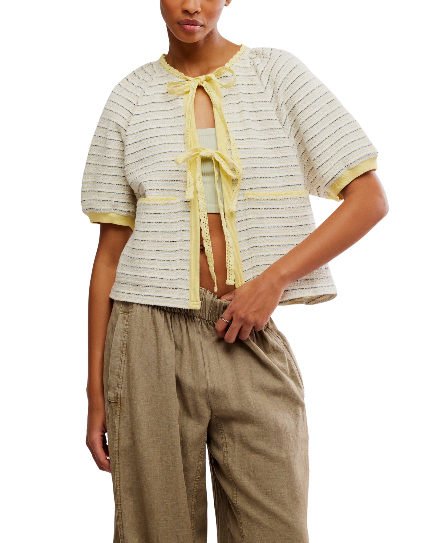 TROPIC TERRY CLOTH TIE FRONT TOP