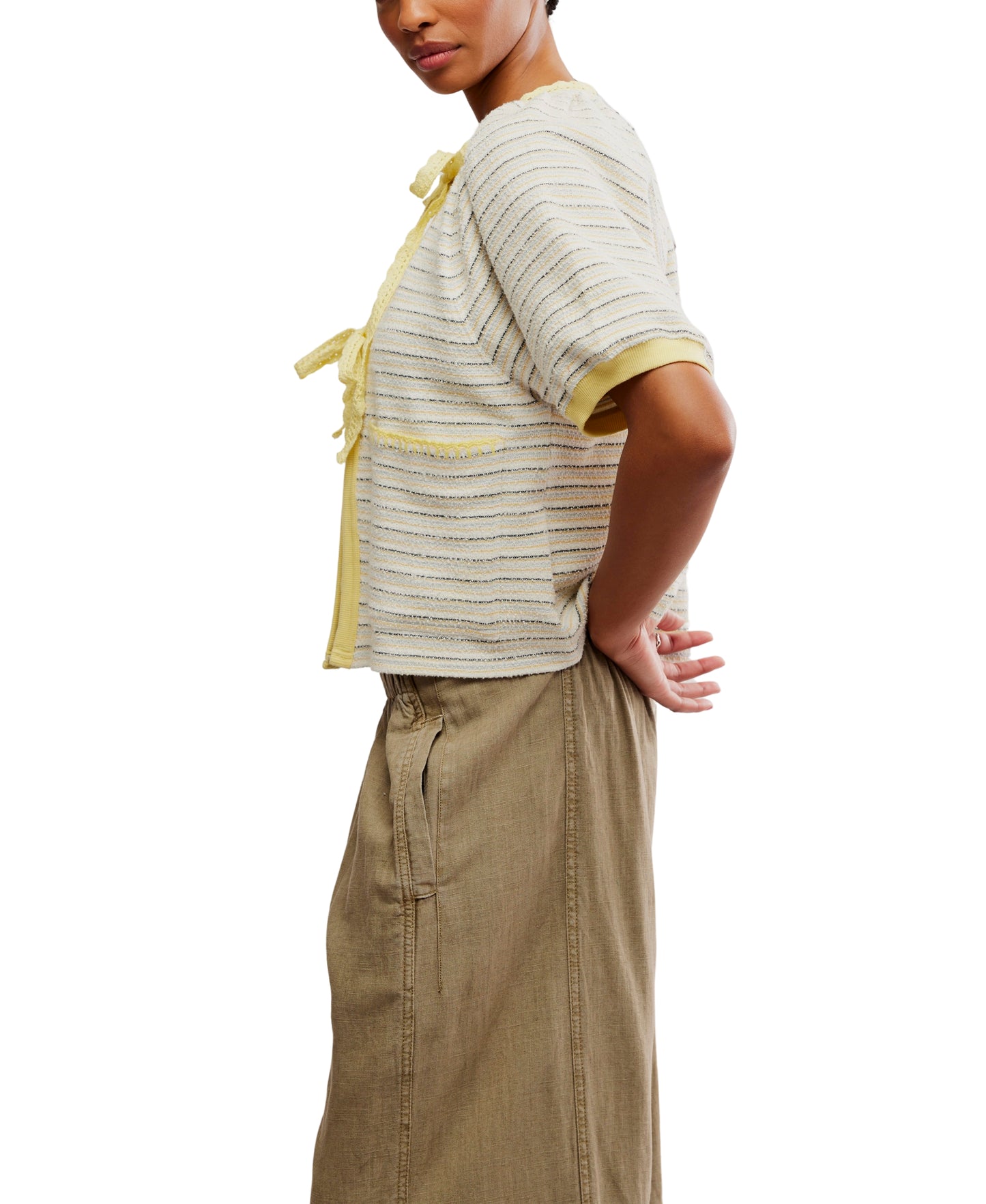 TROPIC TERRY CLOTH TIE FRONT TOP