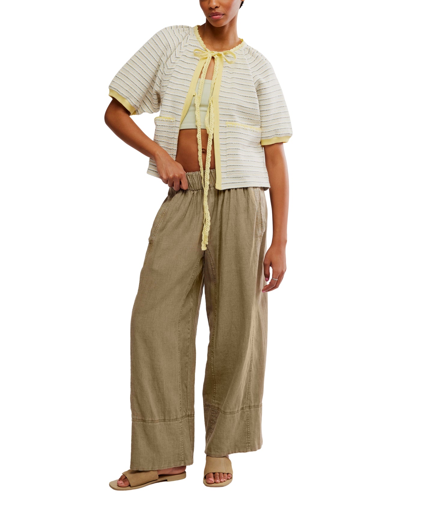 TROPIC TERRY CLOTH TIE FRONT TOP