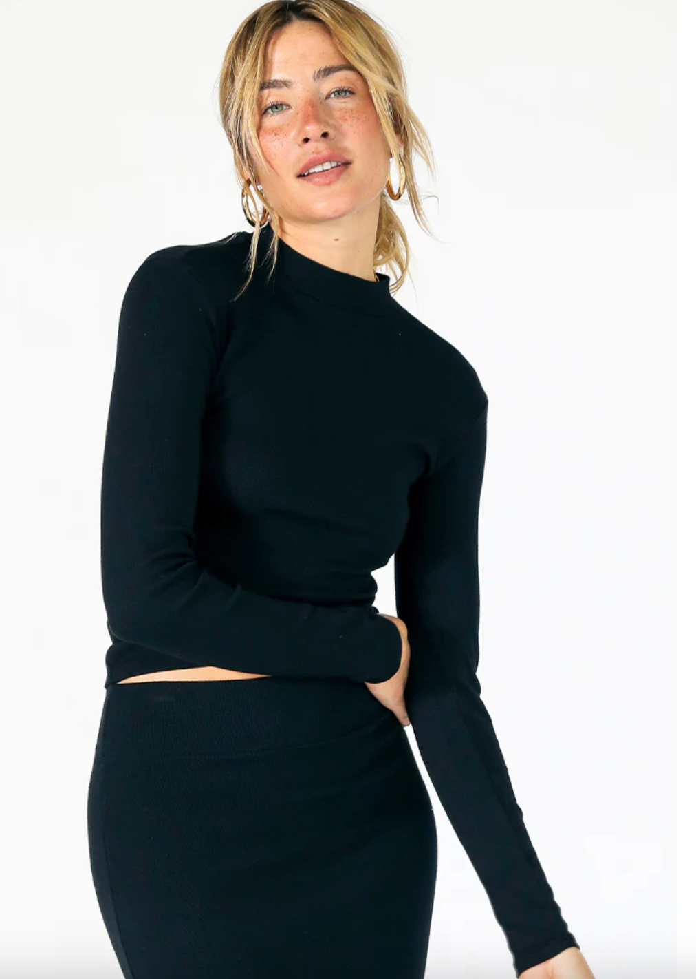 LAURYN L/S RIB MOCK NECK