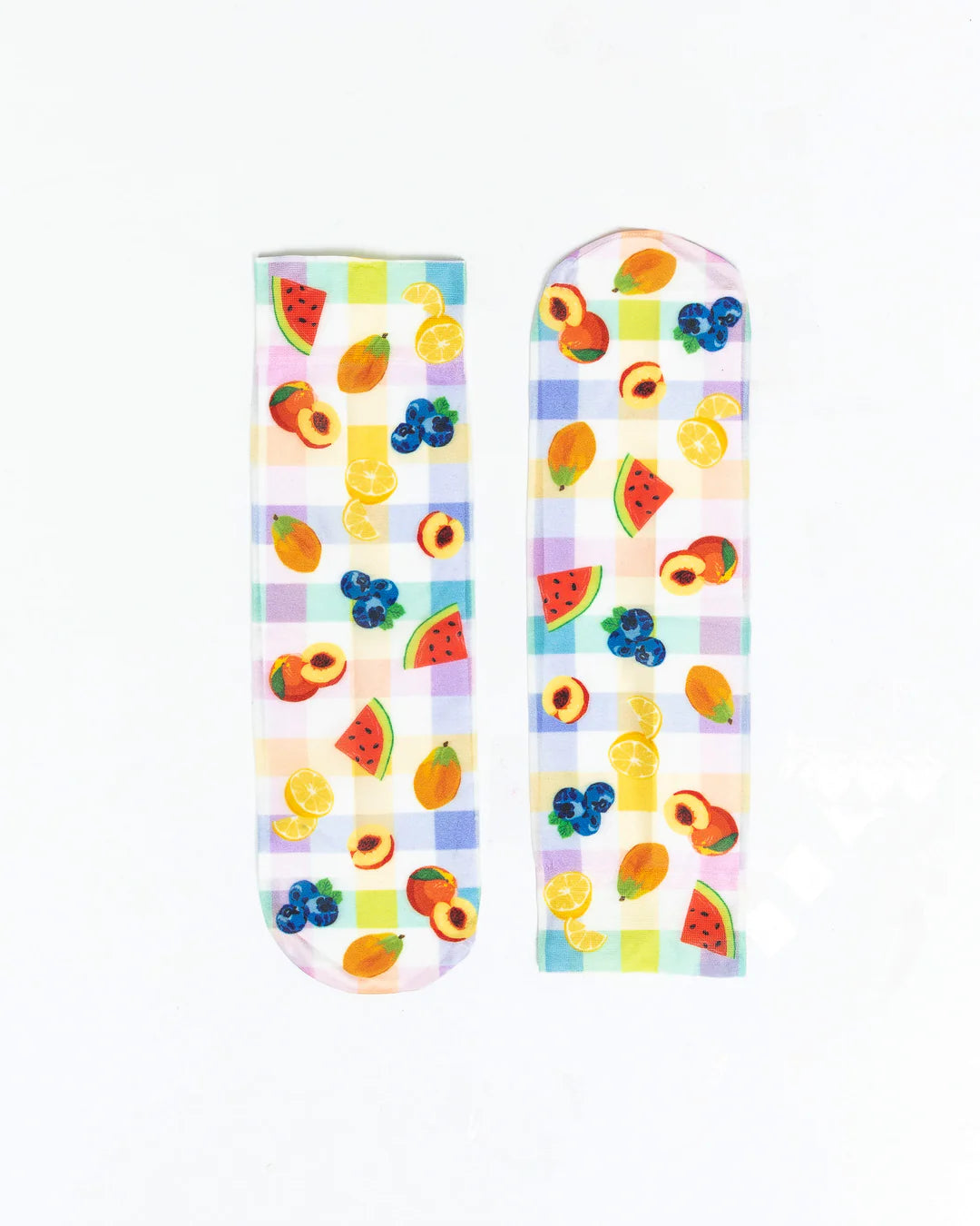 GINGHAM FRUITS ANKLE SOCKS