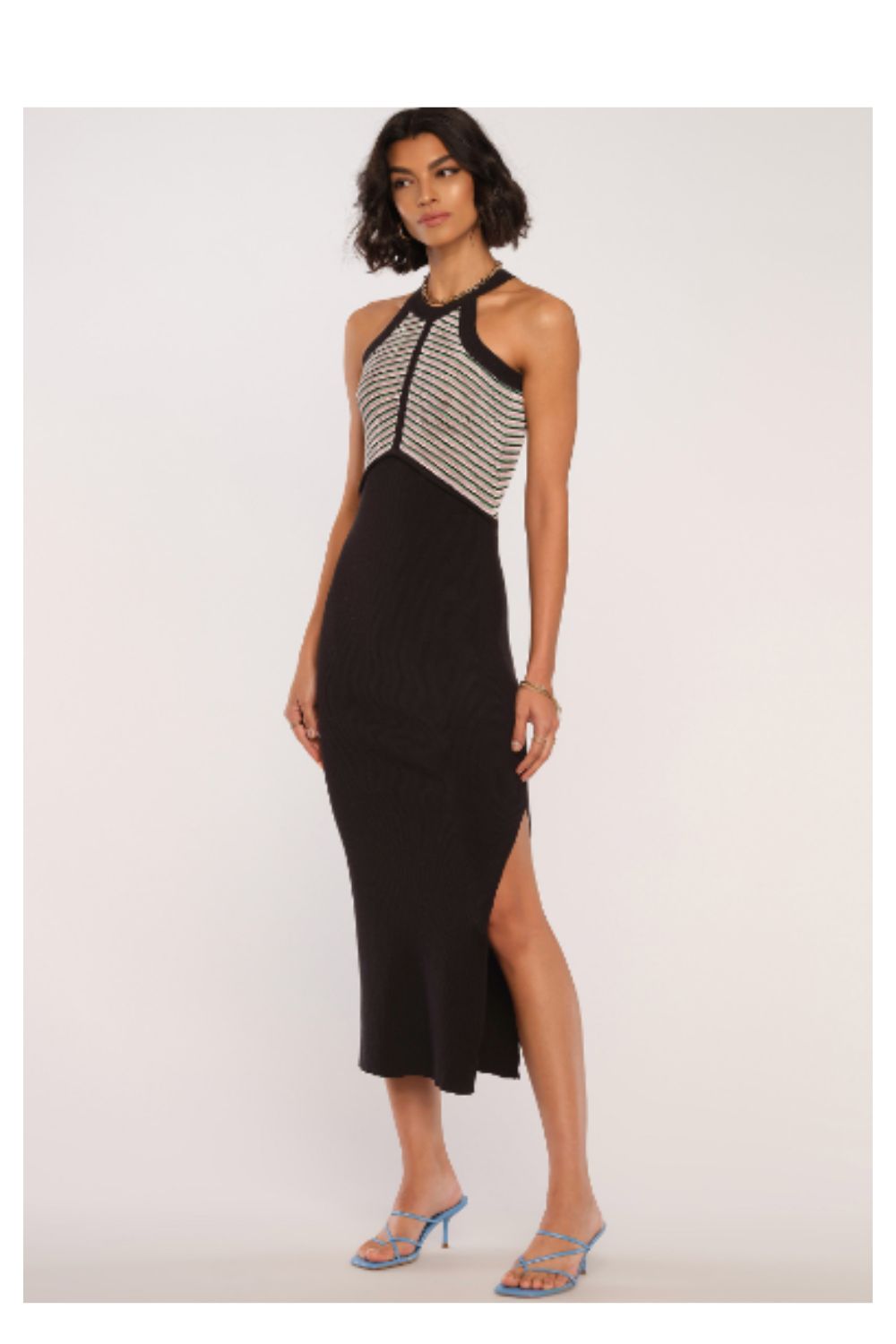 ROSETTE CHEVRON DRESS
