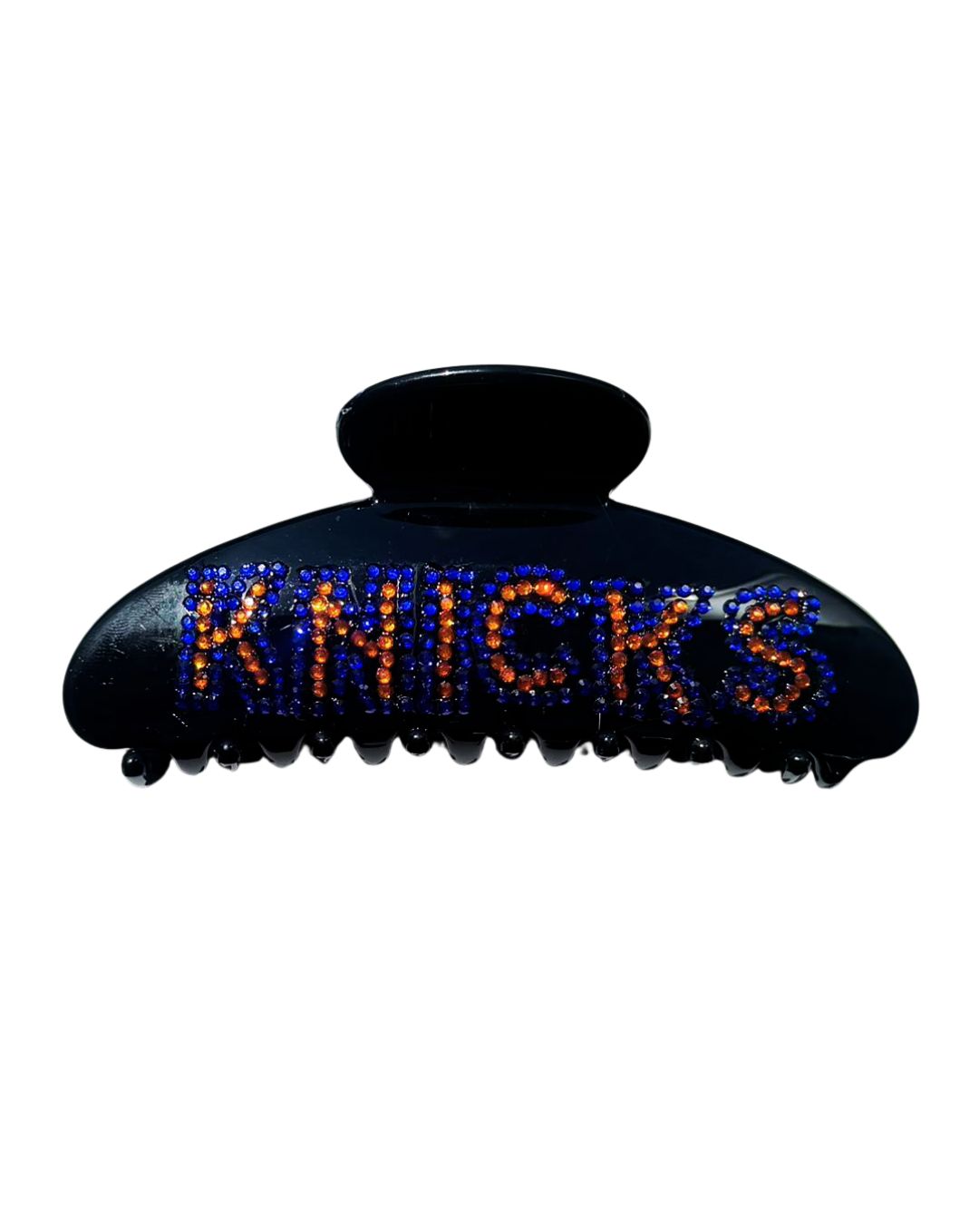BLACK NY KNICKS BEDAZZLED CLAW CLIP