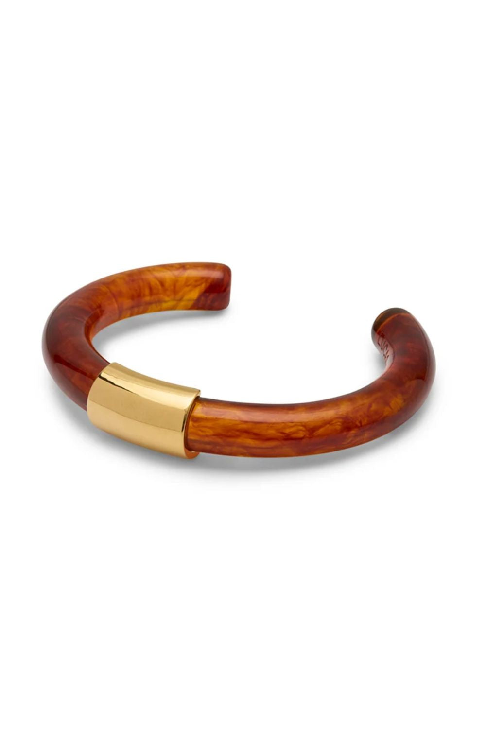 TORTOISE SHELL RESIN GOLD CENTER CUFF