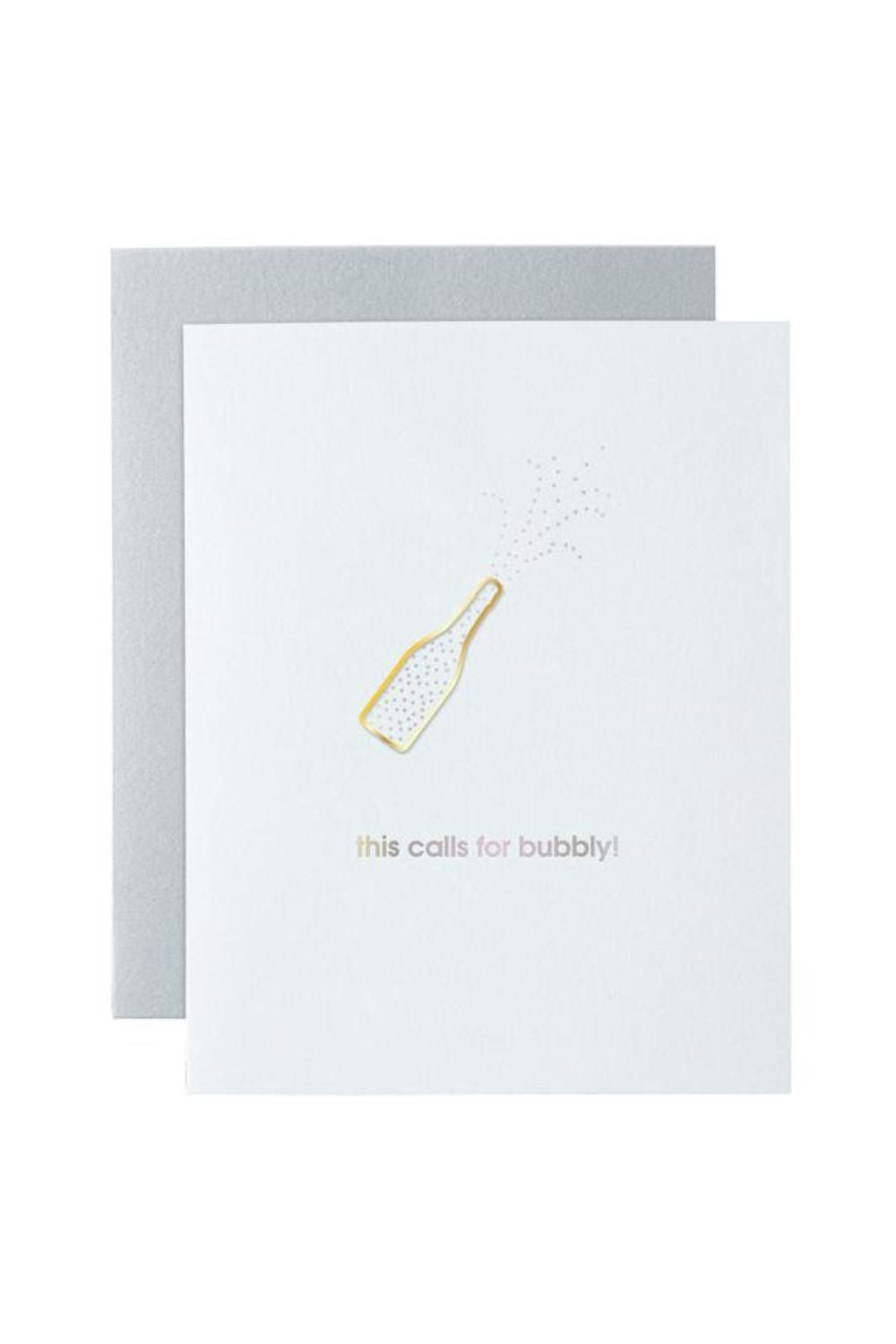 This Calls for Bubbly Paper Clip Letterpress Card