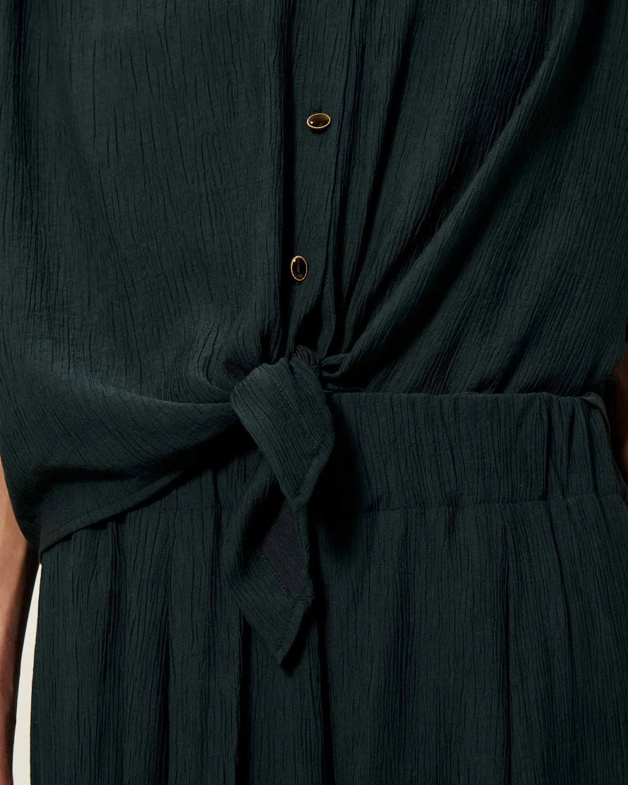 ALFASSA TEXTURED TIE FRONT TOP
