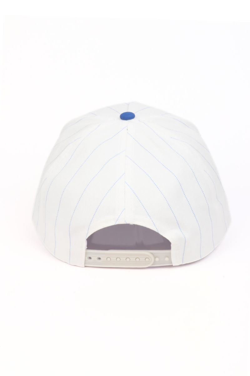 NEW YORK UPSIDE DOWN EMBROIDERED PINSTRIPE CAP