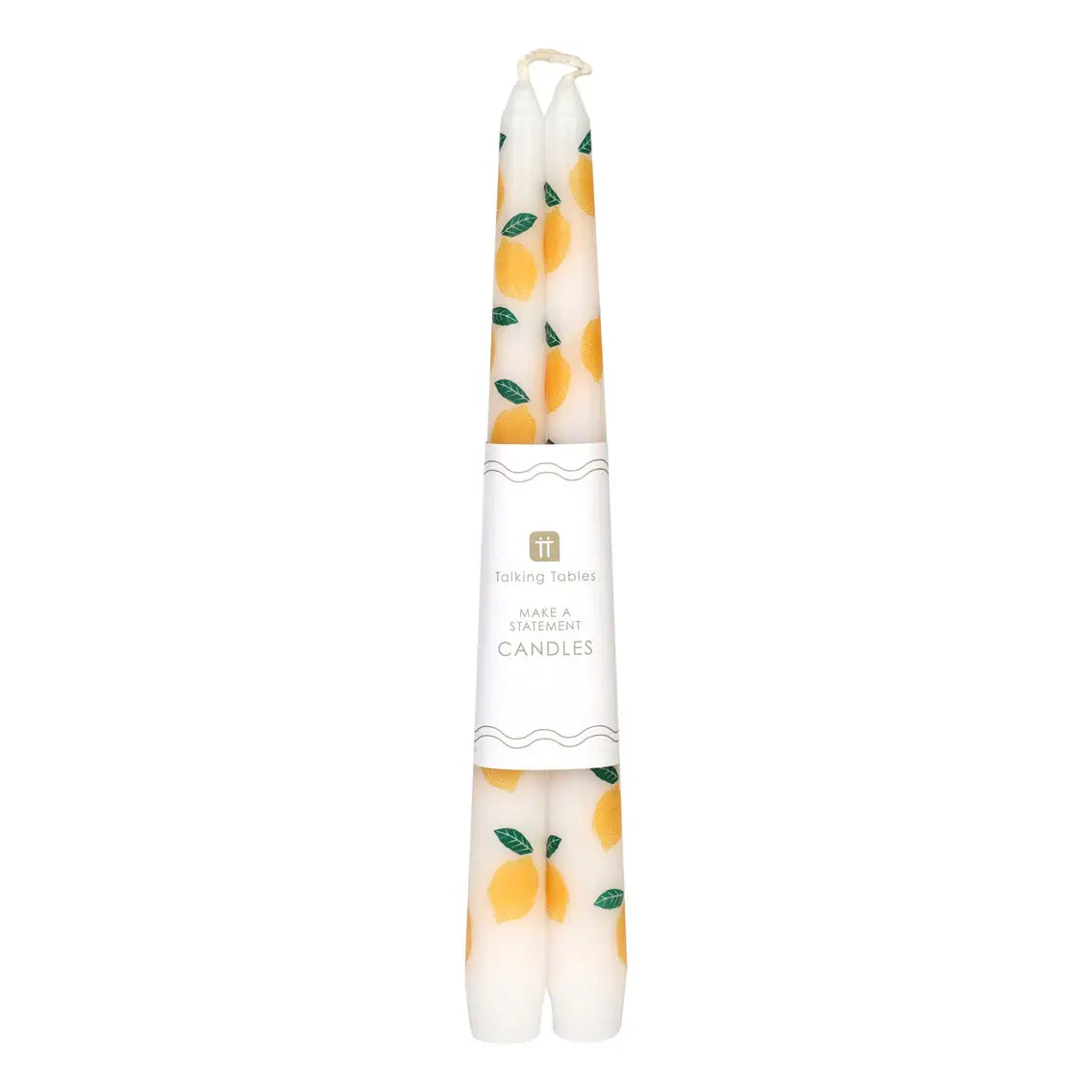 LEMON TAPER STATEMENT CANDLE SET OF 2