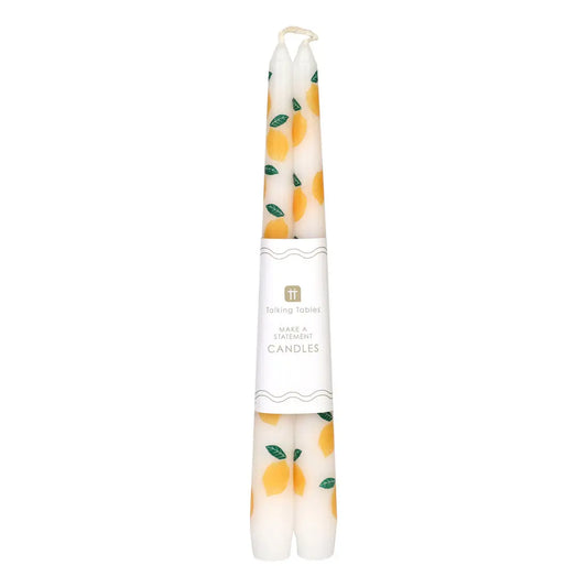 LEMON TAPER STATEMENT CANDLE SET OF 2