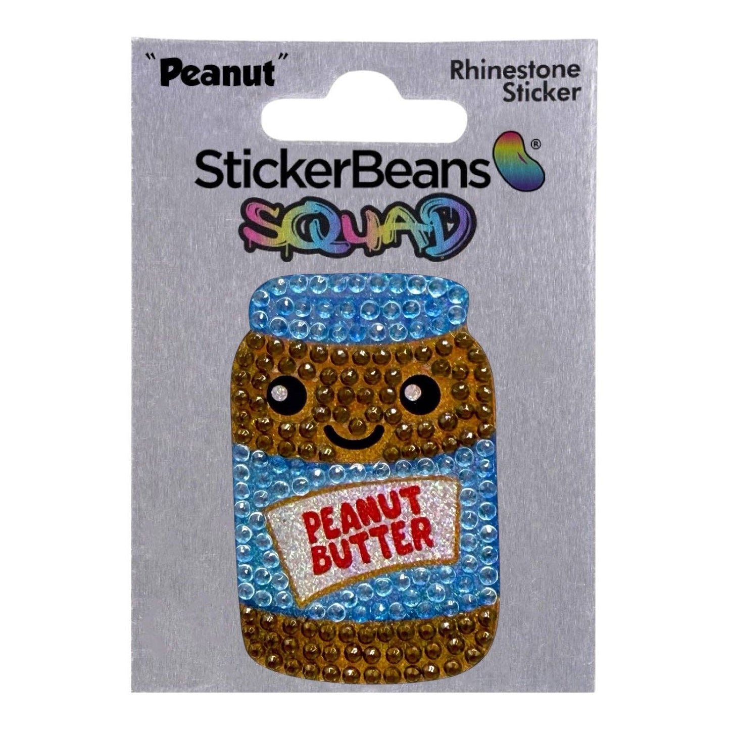 Peanut Butter Jar Rhinestone Sticker 2" Cut to Shape