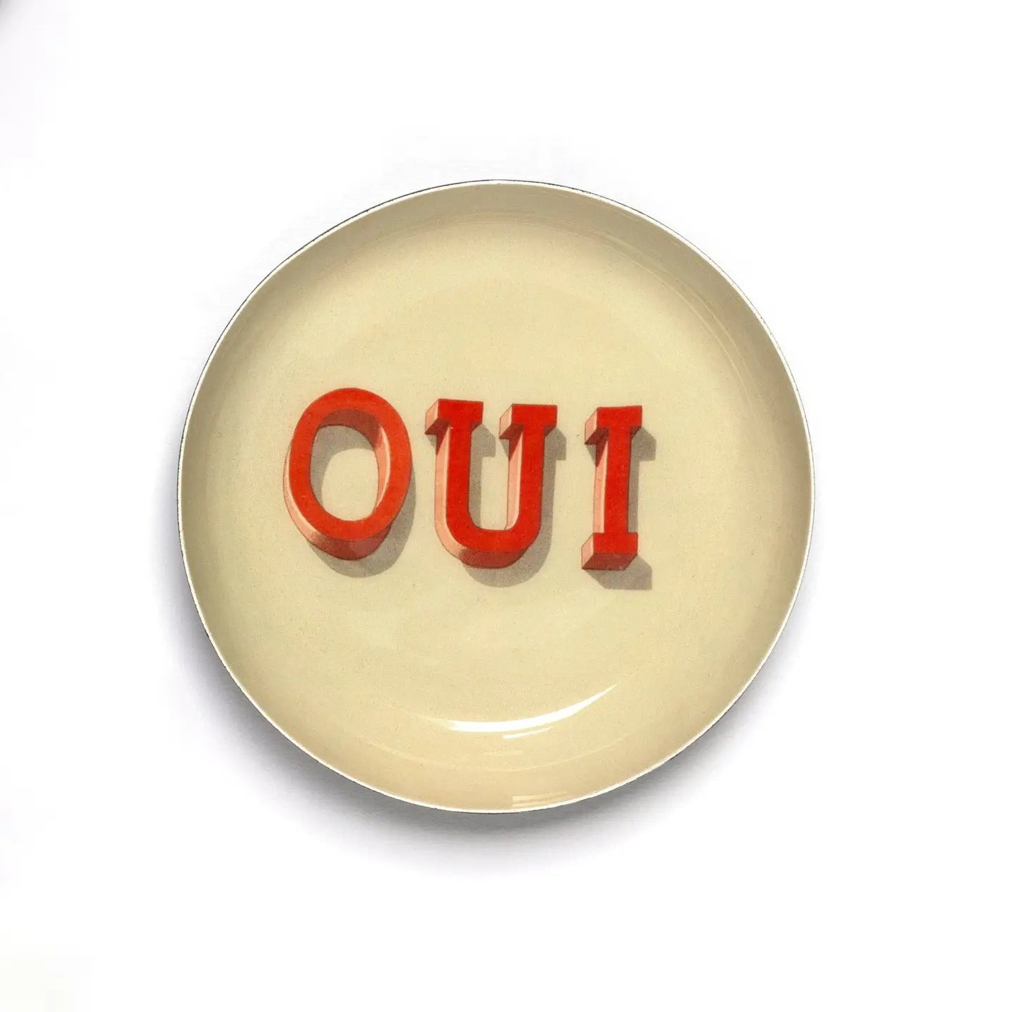 OUI ENAMEL ROUND TRAY