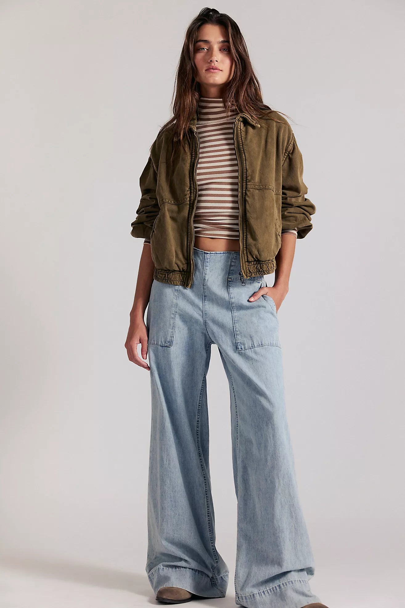 BREEZY PULL ON DENIM PANT