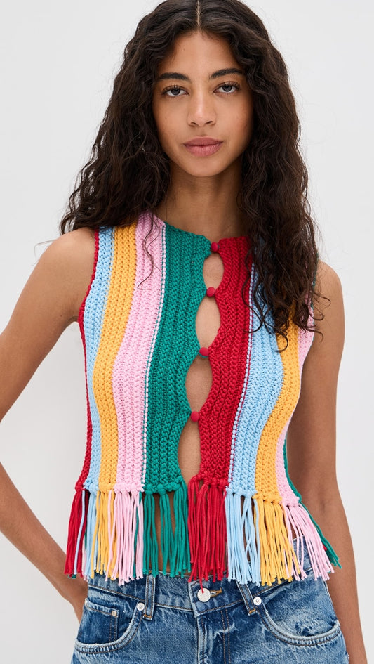 THE CHLO RAINBOW CROCHET TOP