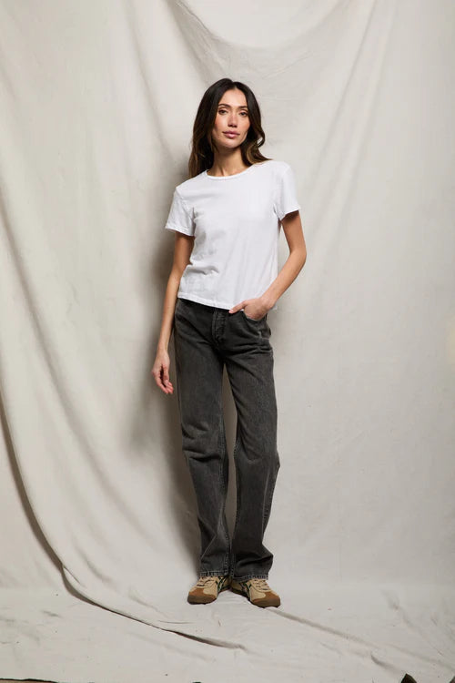 LISA RECYCLED COTTON VINTAGE FITTED CREW