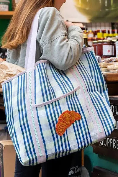 RECYCLED PLASTIC CROISSANT TOTE BAG