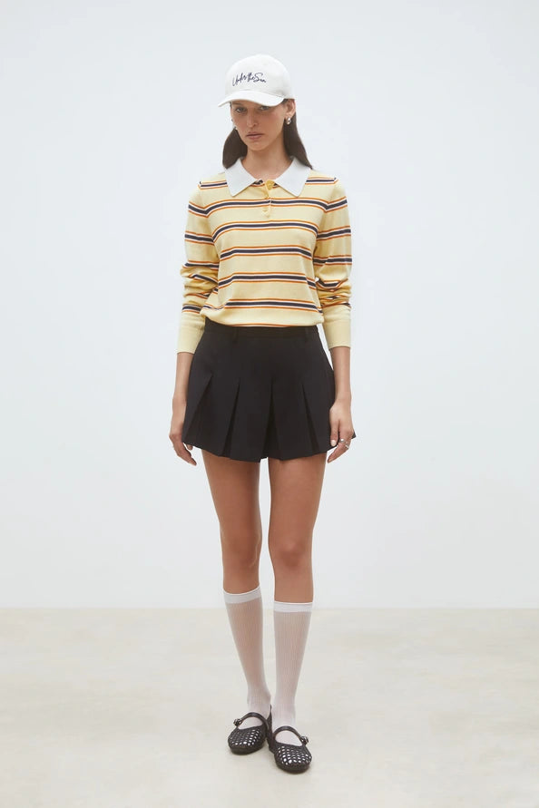 PREGO KNIT STRIPE LS POLO