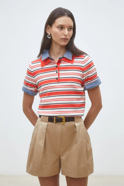 PAILLIS KNIT STRIPE SS POLO