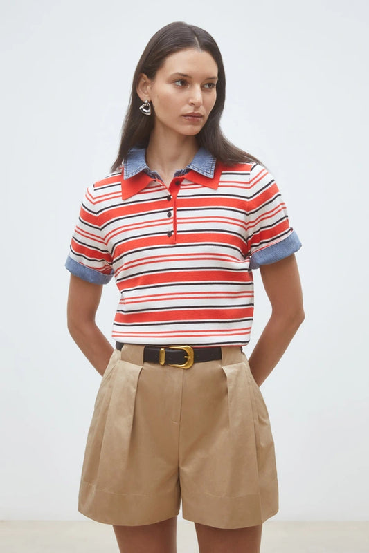 PAILLIS KNIT STRIPE SS POLO