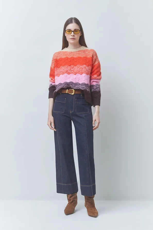 ORANGE PANAYO WAVY SWEATER